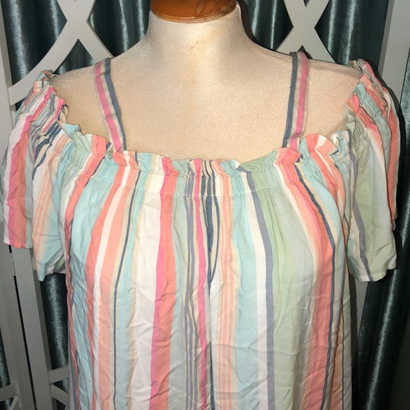 Peyton & Parker Striped Off the shoulder Dress - Picture 2 of 8